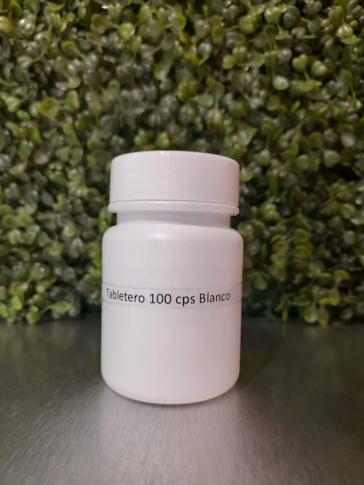 Frasco Pastillero PE-MK  Blanco Tapa y LINNER - 100 capsulas