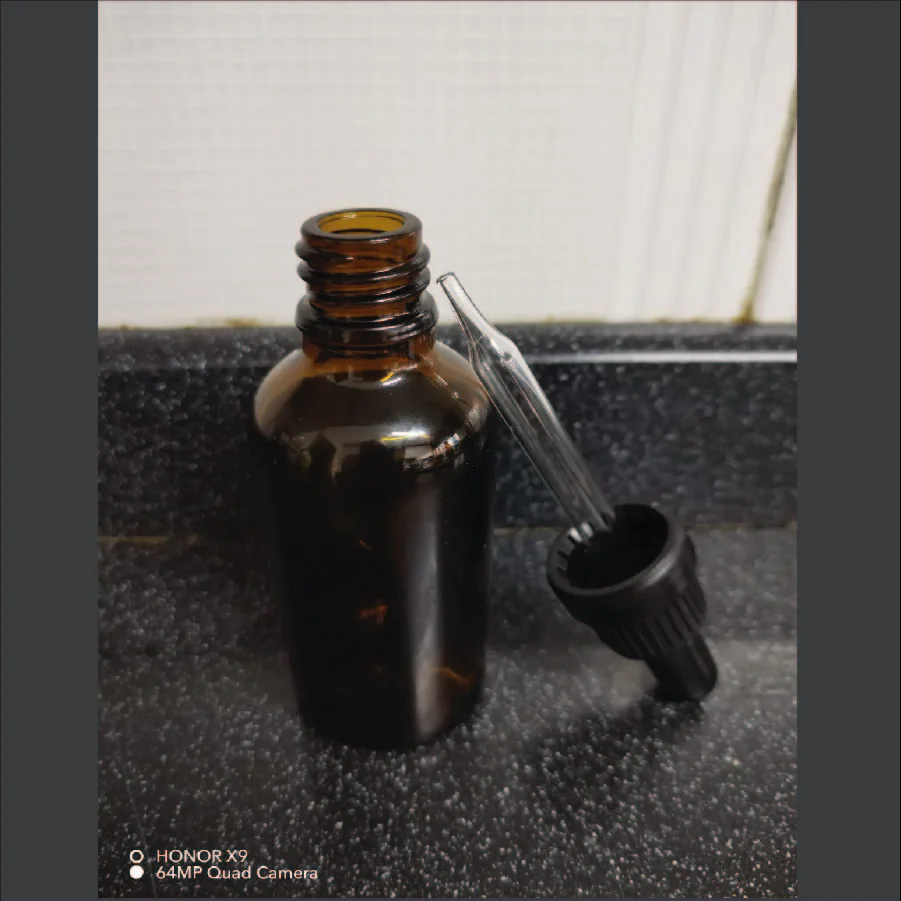 Gotero Vidrio Amber c/pipeta vidrio T/negra - 50ml