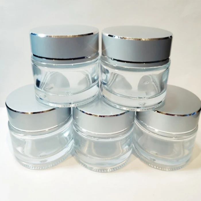 Tarro Vidrio c/Tapa Plateada - 50g