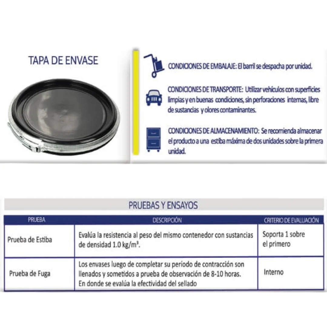 Tonel Barril Boca Ancha Hermetico - 220 litros - Image 3